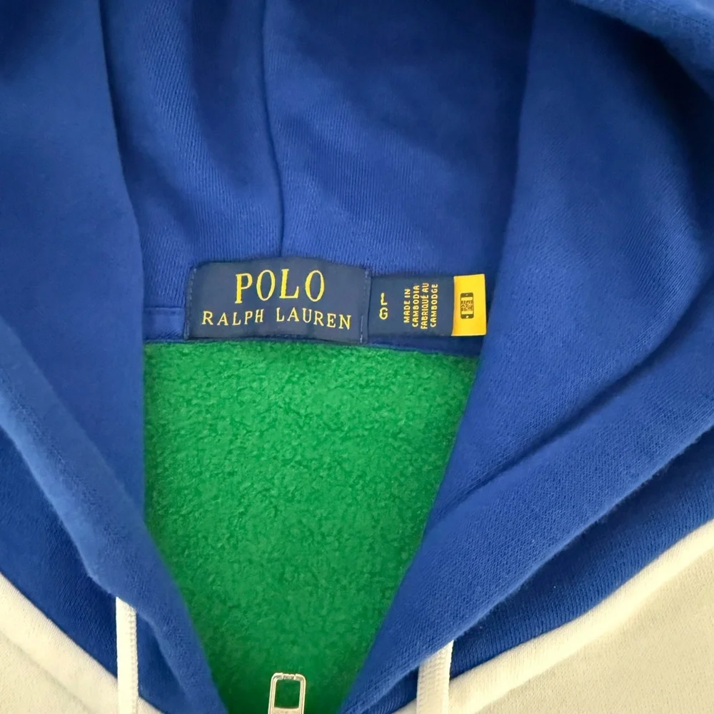 Polo Ralph Lauren Double Knit White/Red/Blue/Green ColorBlock Hoodie & Joggers